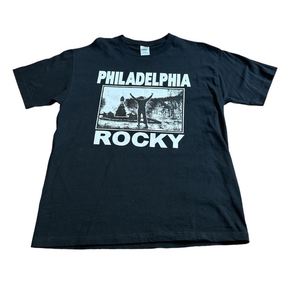Philadelphia Rocky black t-shirt men’s large movie classic Stallone boxing - Picture 1 of 5